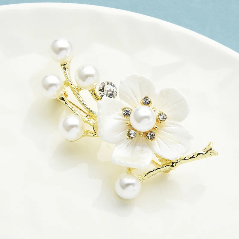 PENDRA Blossom Shell Plum Blossom Flower Brooch