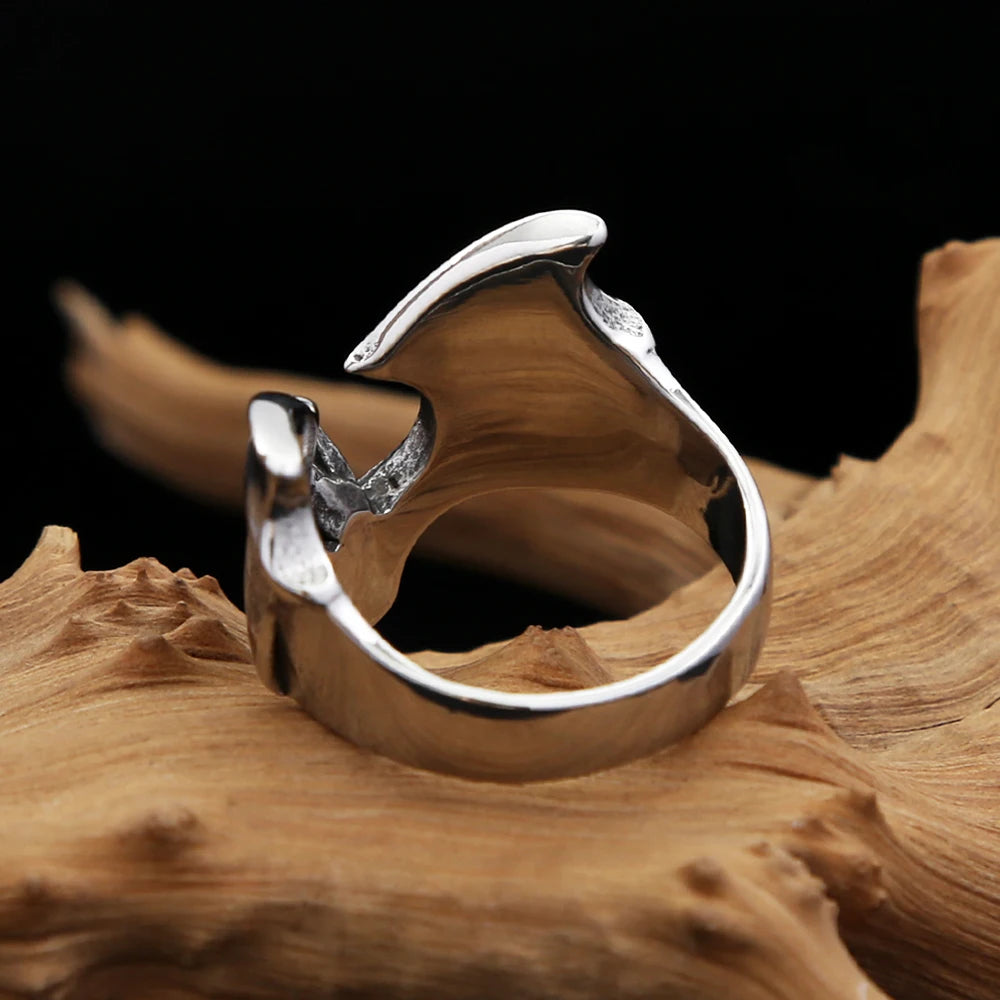 PENDRA Batwing 316L Stainless Steel Bat Ring