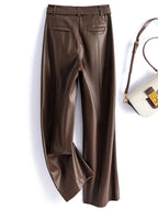 PENDRA Slim Straight High Waist PU Leather Pants