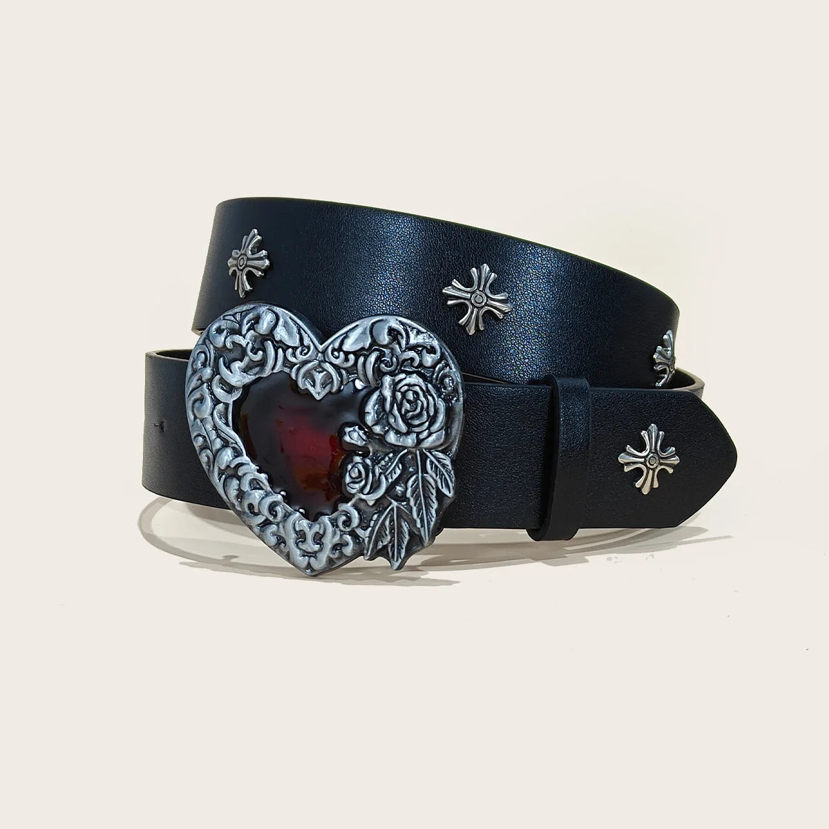 Men and Women's Belt Skull Cross Rivet Wide Belt Personalized Buckle Street Trend Punk HipHop Style Y2K Belt Jeans Belt Gothic