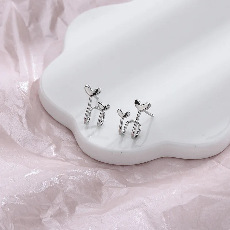 PENDRA Silver Stamp Star Earrings