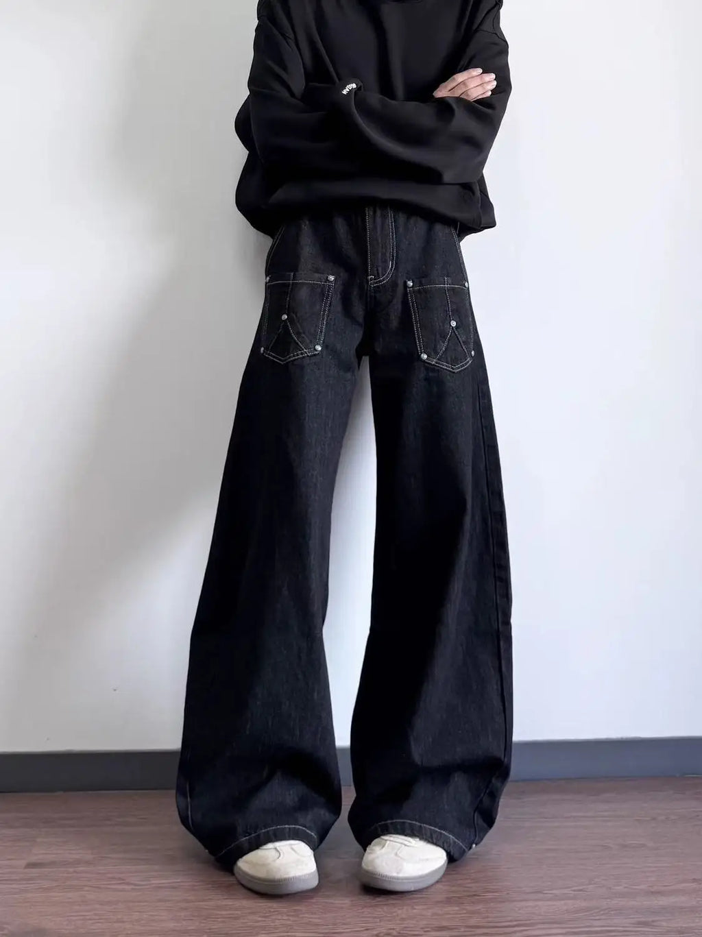 PENDRA Black Bright Line Jeans