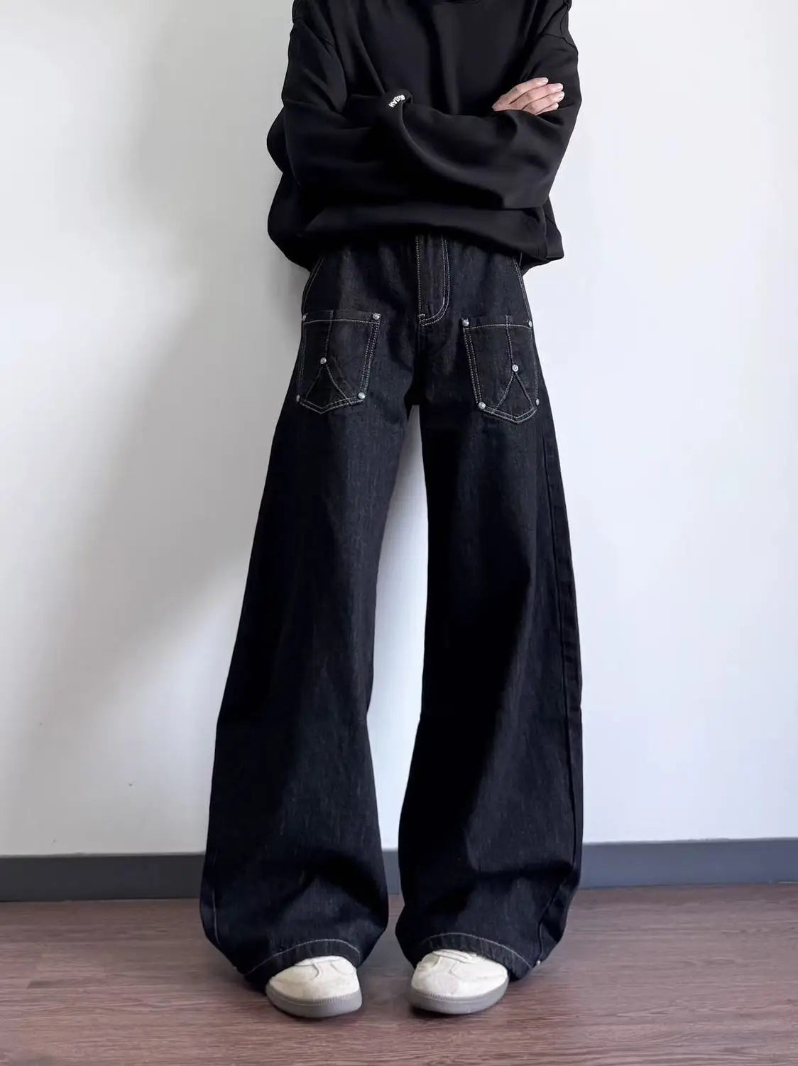 PENDRA Black Bright Line Jeans