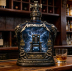 Metallica 45th Anniversary Limited Edition Whiskey Decanter - Rock Band Collectible Glass Bottle with Skull Cross Decor  Gift