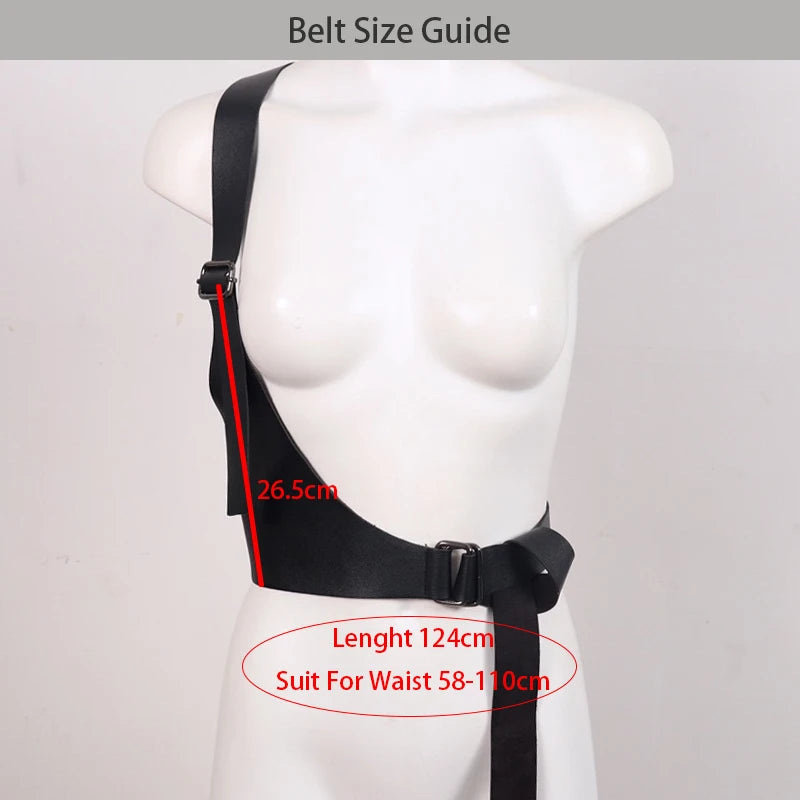 One-shoulder Strap Gothic Belt Female Hip-hop Punk European and American Decorative Fashion Desiner Dress Suit Coat Cool Girdle