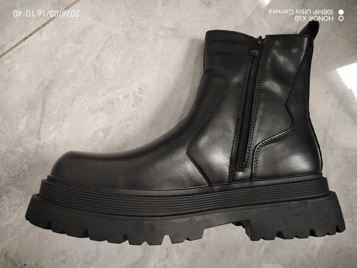 PENDRA Leather Zipper Platform Top