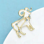 PENDRA Zodiac Star Rhinestone Goat Brooch