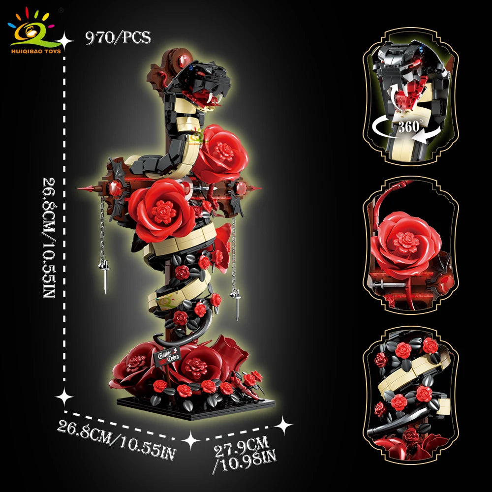 PENDRA Snake Rose Floral Building Set