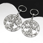 Gothic Symbol of Satan Hoop Earrings for Women Stainless Steel Silver Color Solomon Demon Seal Dangle Earring Jewelry E3592S06