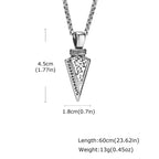 Vintage Viking Triangular Spearhead Necklace for Men,Stainless Steel Casting Triangular Arrow Pendant,Talisman Jewelry Gift