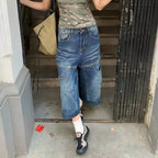 PENDRA Wide Leg Waist Denim Pants