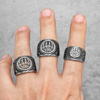 PENDRA Viking Runes Wolf Ring