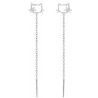 VENTFILLE 925 Sterling Silver Drop Earring For Women Zircon Crystal Hollow Out Cat Personality Jewelry Gift Dropshipping