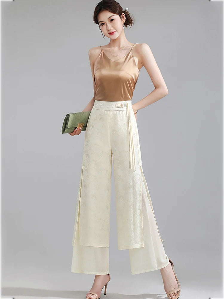 PENDRA Chiffon Wide Trousers Pants