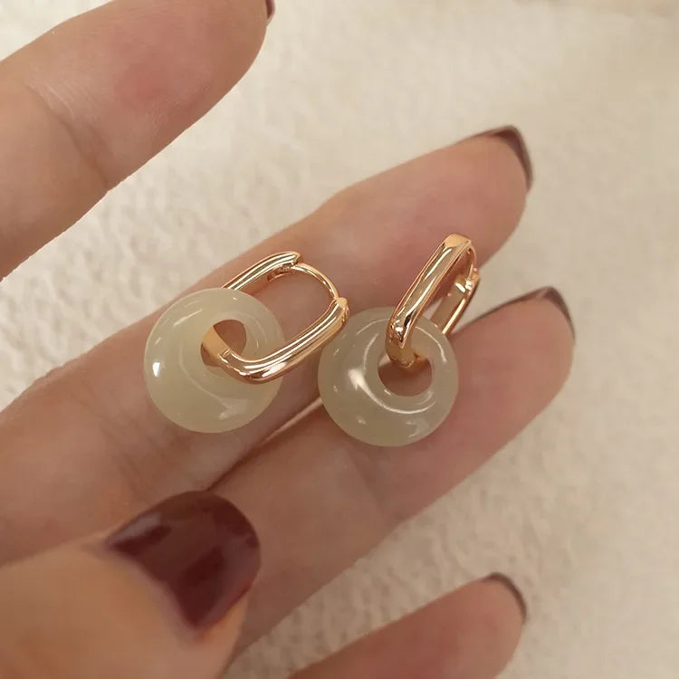 PENDRA Water Hotan Jade Silver Earrings