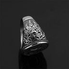 PENDRA Celtic Knot Rune Steel Ring