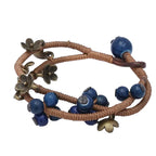 PENDRA Blue Mosaic Ceramic Adjustable Rope Bracelet