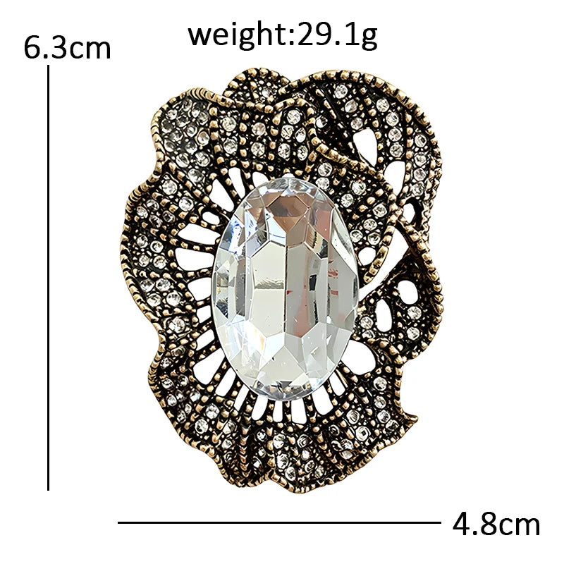 PENDRA Crystelle Vintage Crystal Flower Brooch