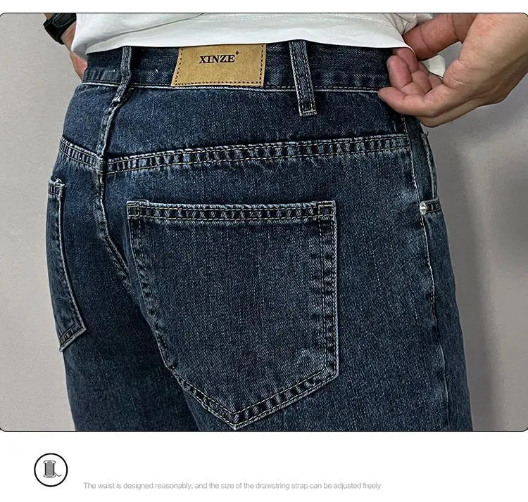 Men's Denim Shorts 2025 Summer Thin Five-point Pants Versatile Simple CowBoys Korean Blue Overalls Denim Short Medium Pants Man