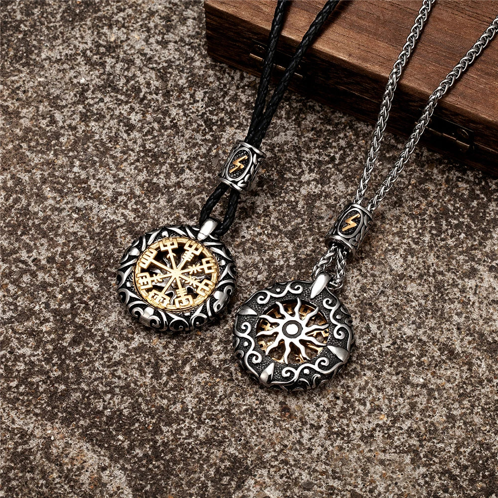 PENDRA Rune Gold Compass Necklace