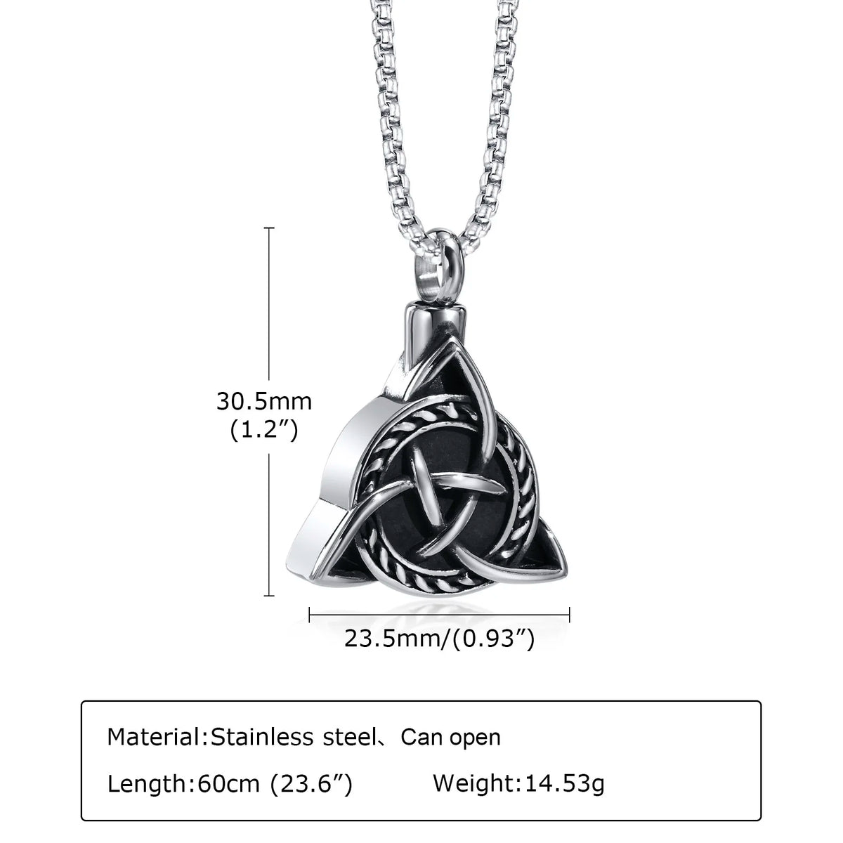 Mens Urn Necklaces for Ashes,Stainless Steel Tribal Celtic Knot Memorial Cremation Pendant,Bereavement Keepsakes Jewelry