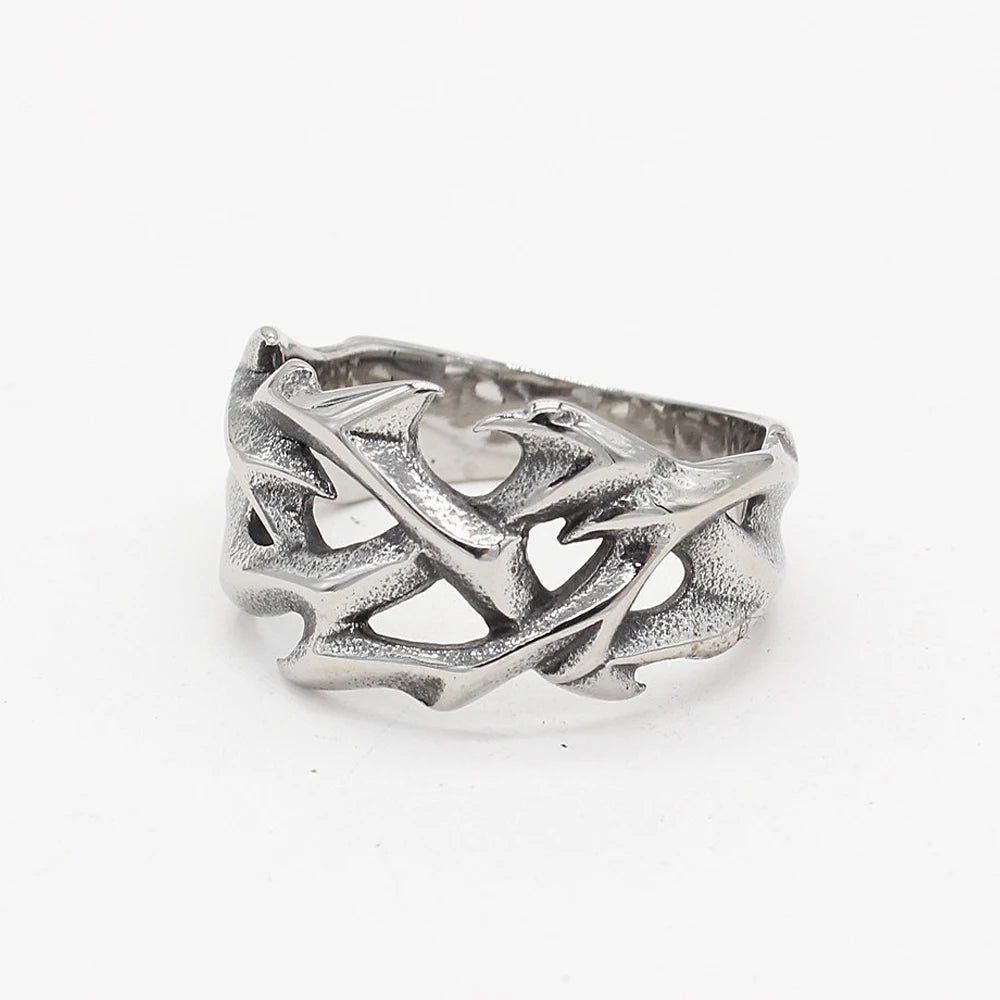 PENDRA Crownthorn Stainless Steel Crown of Thorns Ring