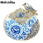 PENDRA Persimora Bird and Persimmon Brooch