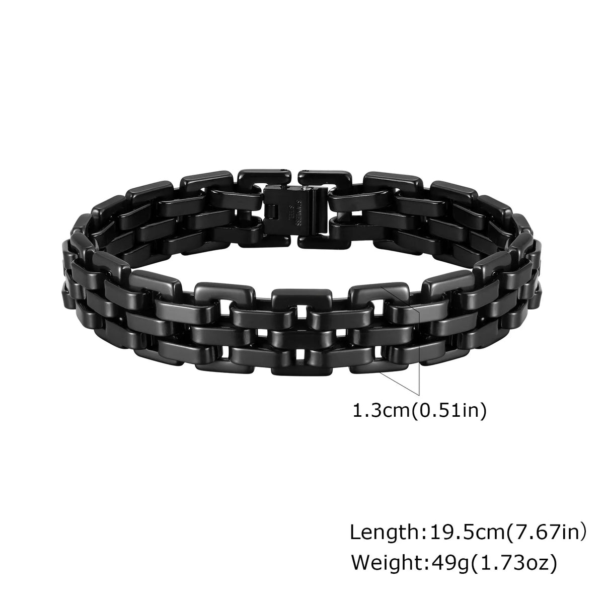 Chunky Stainless Steel Bracelets for Men,13MM Waterproof Chain Links Wristband,Trendy Punk Jewelry Gifts