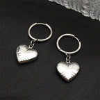 Stainless Steel Y2K Trendy Heart Hoop Earrings For Women Egirl Sweet Cool Circle Earings Punk Jewelry Gift EZZZ796-6SRS06