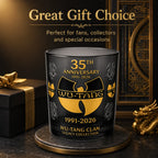 35th Anniversary Wu-Tang Clan Whiskey Glass Black Smoky Rock Cup Premium Gold Print Bar Party Gift