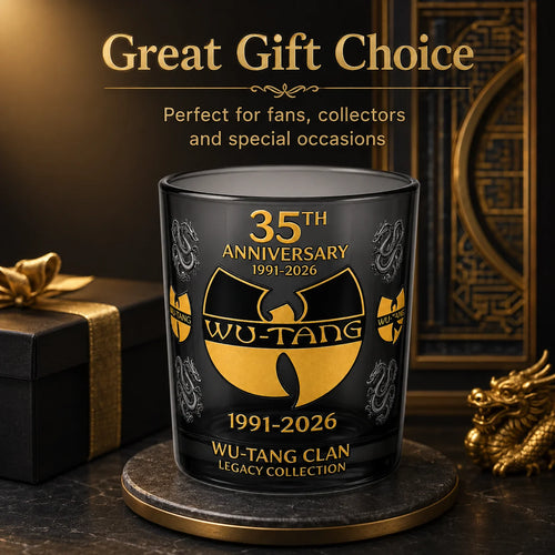 PENDRA Black Smoky Gold-Print Rock Whiskey Glass