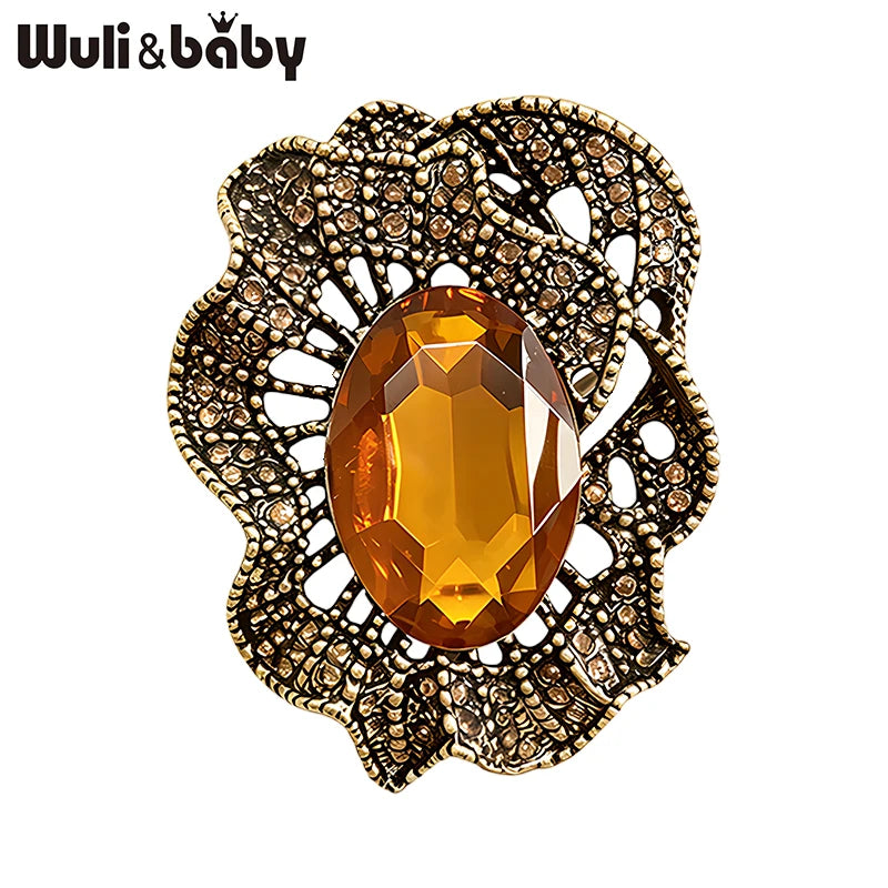 PENDRA Crystelle Vintage Crystal Flower Brooch