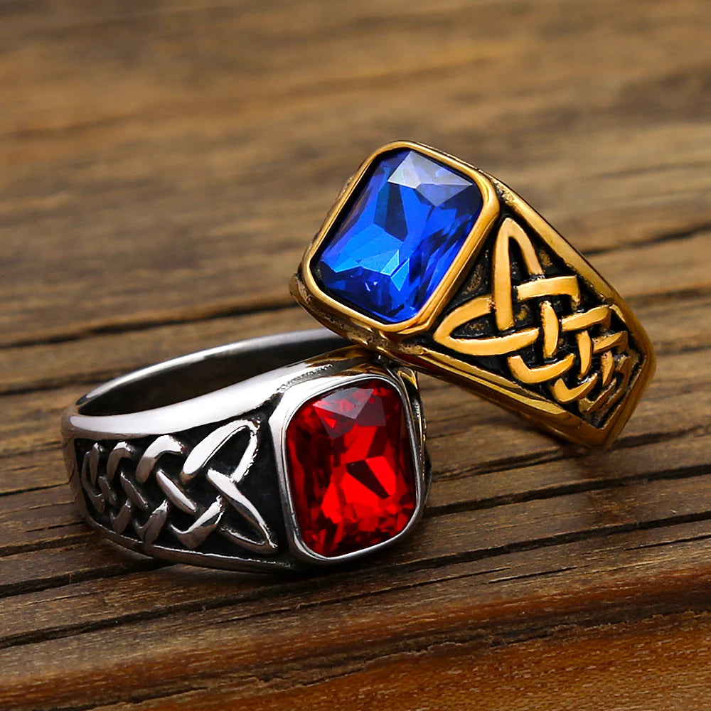 PENDRA Redstone Square Red Stone Signet Ring