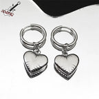 Stainless Steel Y2K Trendy Heart Hoop Earrings For Women Egirl Sweet Cool Circle Earings Punk Jewelry Gift EZZZ796-6SRS06