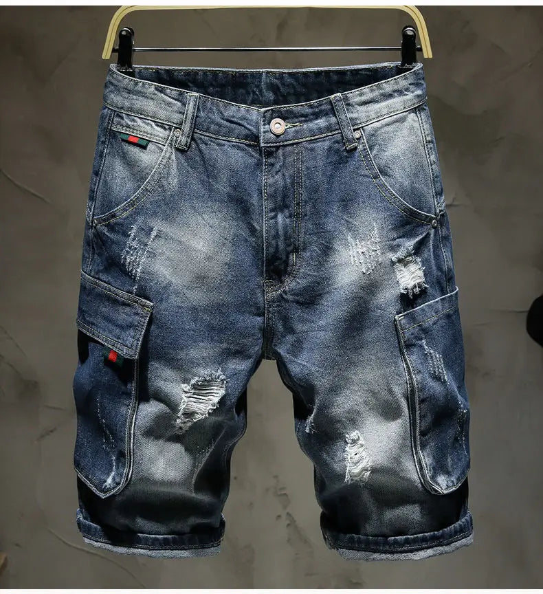 PENDRA Washed Distressed Ripped Pants