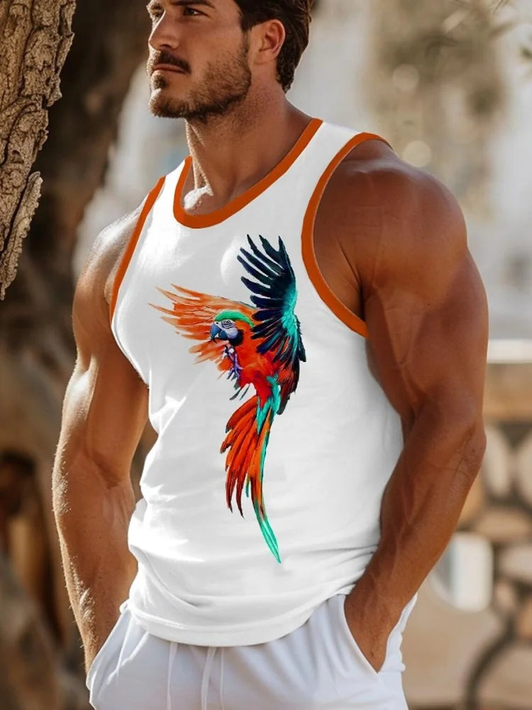 PENDRA Cartoon Chicken Printed Vacation Tank Sleeveless Beach Tank Top