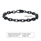 Classic Rolo Chain Bracelets for Men Boys,Vintage Waterproof Stainless Steel Chain Links Wristband,Casual Jewelry Gifts