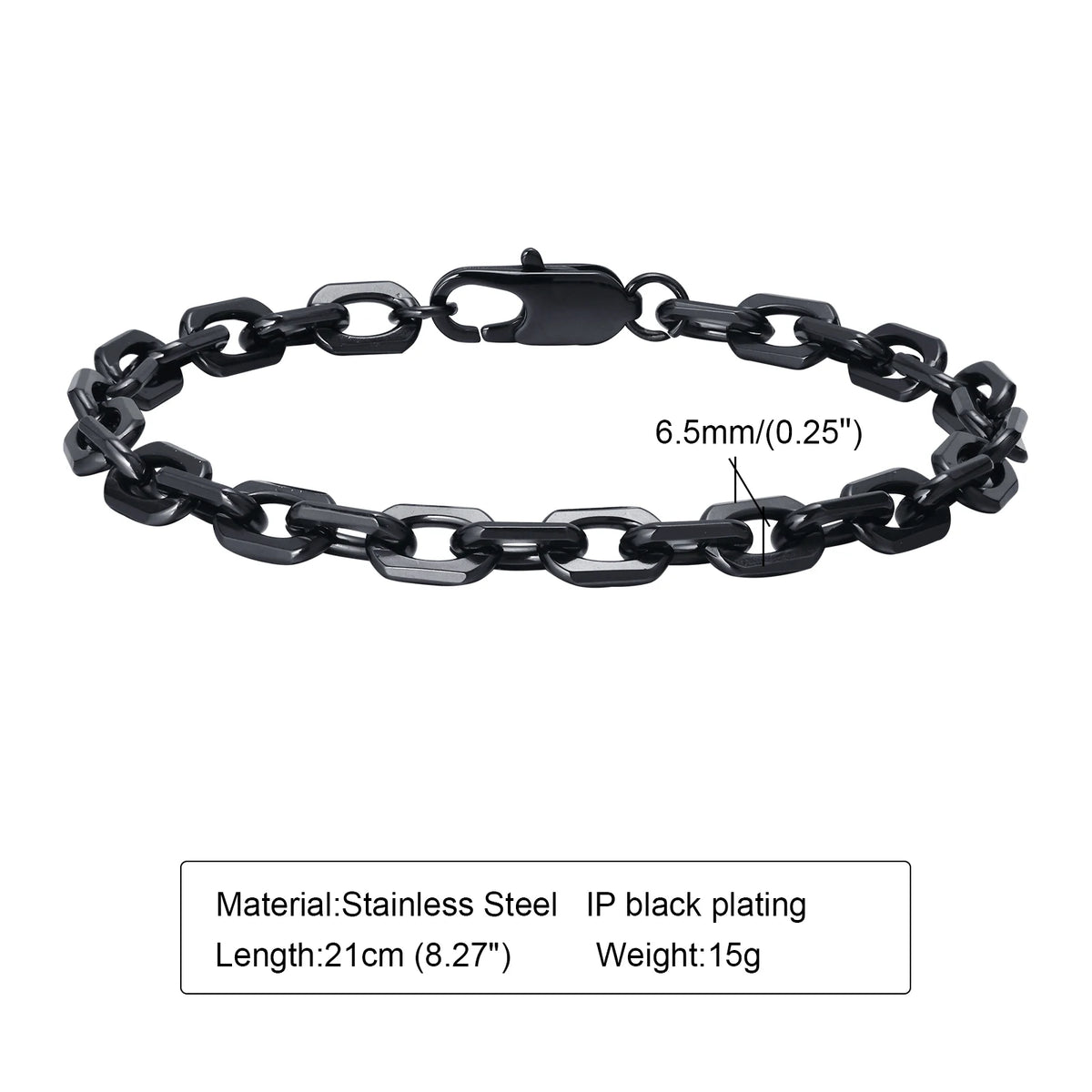 Classic Rolo Chain Bracelets for Men Boys,Vintage Waterproof Stainless Steel Chain Links Wristband,Casual Jewelry Gifts