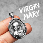 Virgin Mary Stainless Steel Men Necklaces Pendants Chains Women Jewelry New Cool Powerful Amulet Accessories Gifts Wholesale