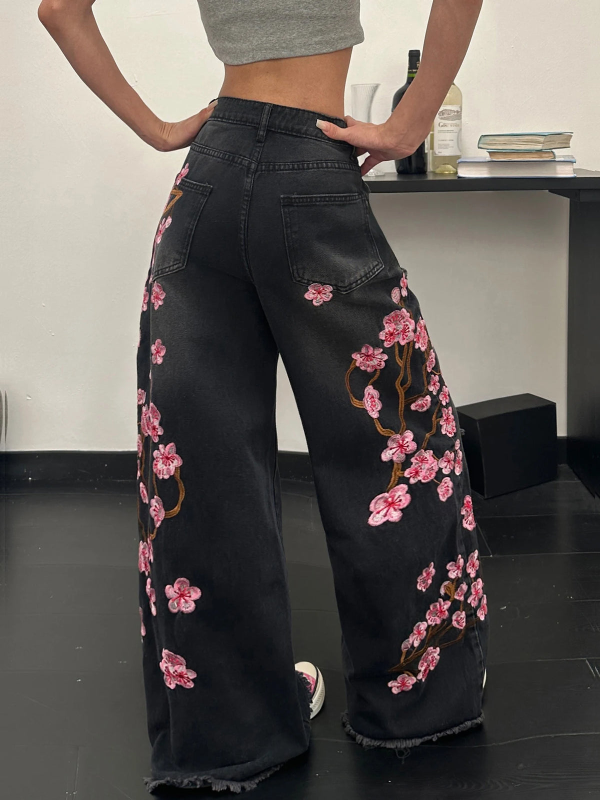 PENDRA European American Floral Jeans