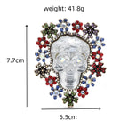 PENDRA Big Heavy Enamel Flower Wrench Jewelry Badge Brooch