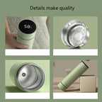 500ML High-Quality 304 Stainless Steel Smart Thermos Insulated Tea and Water Separation Cup for Men Women Best Christmas Gift