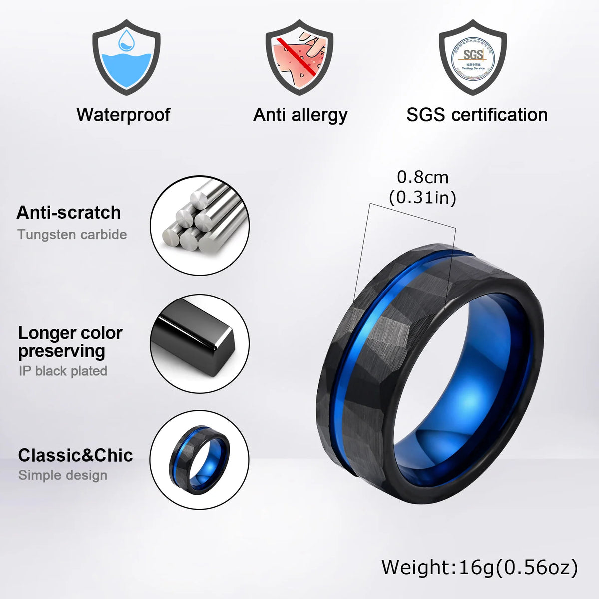 PENDRA Jorquin Tungsten Band Ring