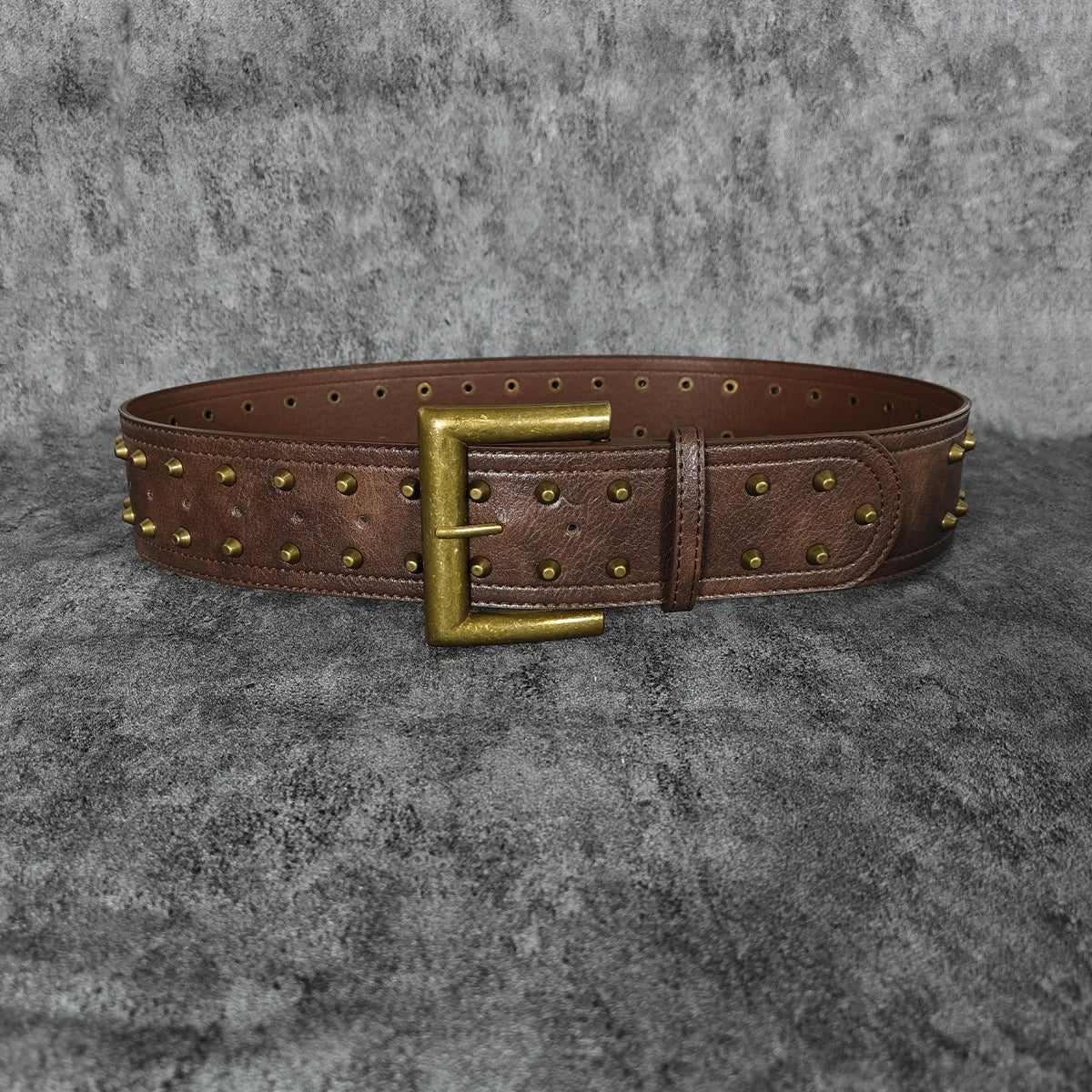 High-end Luxury Designer Western Cowgirl Vintage Rivet Belt For Women Jeans Dress Brown Wide Corset Belt For Winter Perfect Gift