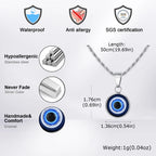 Stainless Steel Evil Eyes Necklace for Men Women,Waterproof Nazar Boncuğu Collar,Stylish Jewelry Gift