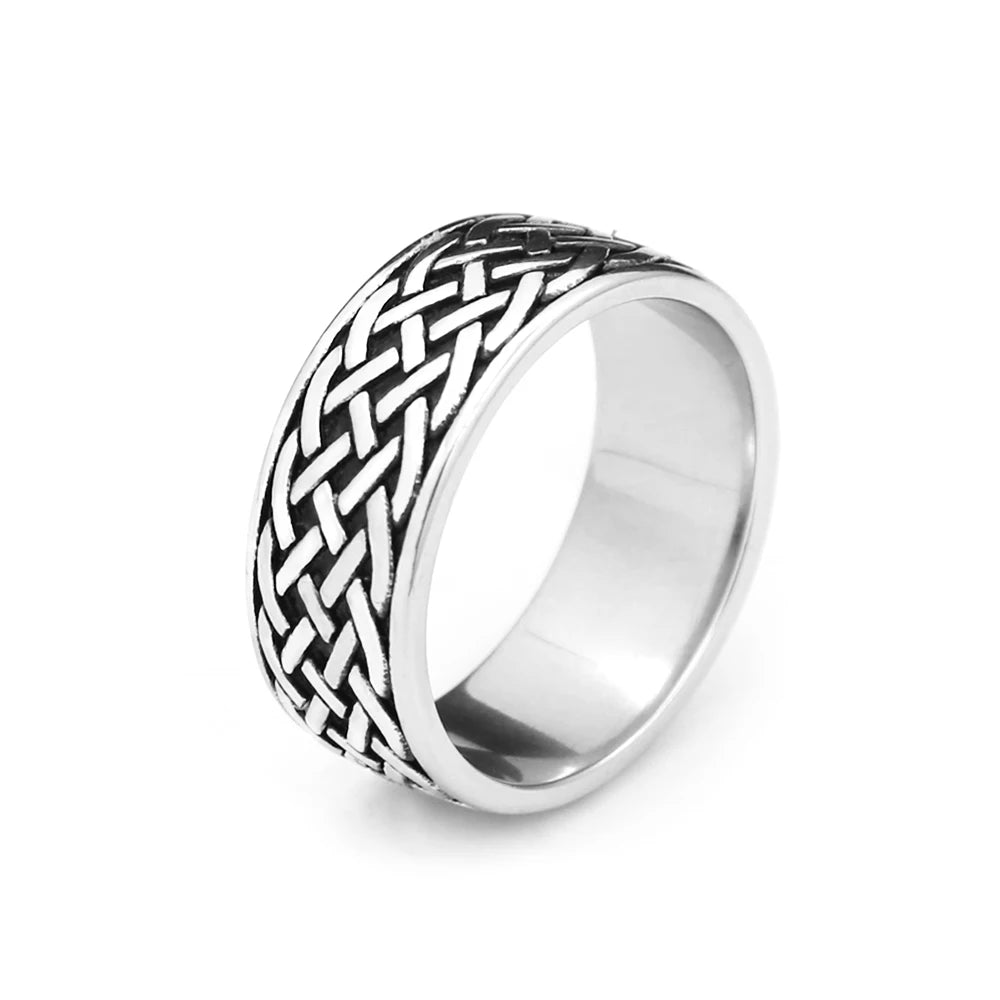 PENDRA Runeband Simple Stainless Steel Viking Ring