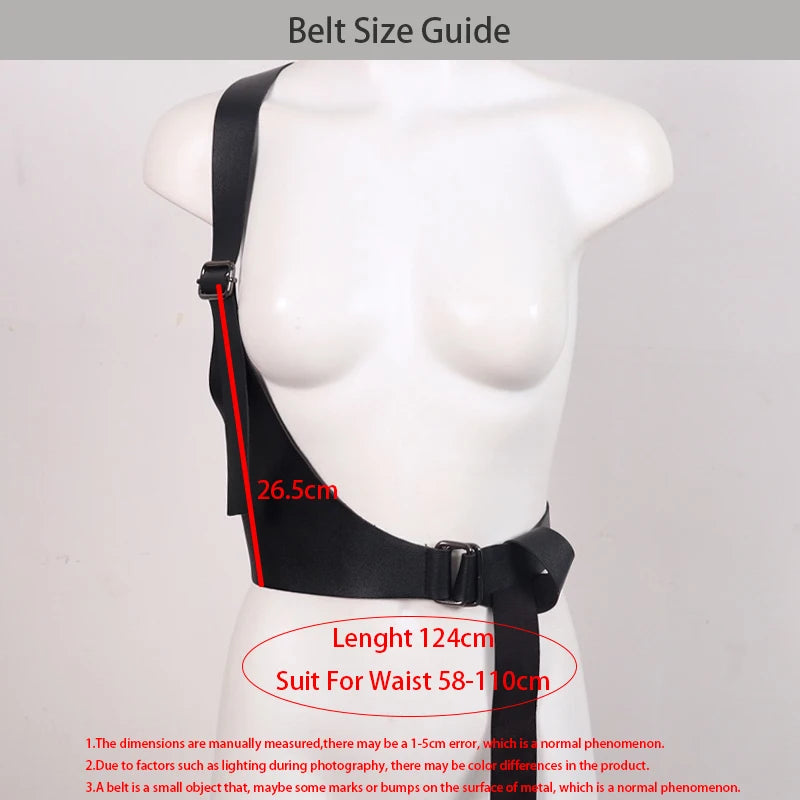 One-shoulder Strap Gothic Belt Female Hip-hop Punk European and American Decorative Fashion Desiner Dress Suit Coat Cool Girdle