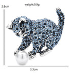 PENDRA Lovely Playing Ball Cat Brooch