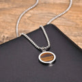 PENDRA Tiger Stone Round Pendant Necklace