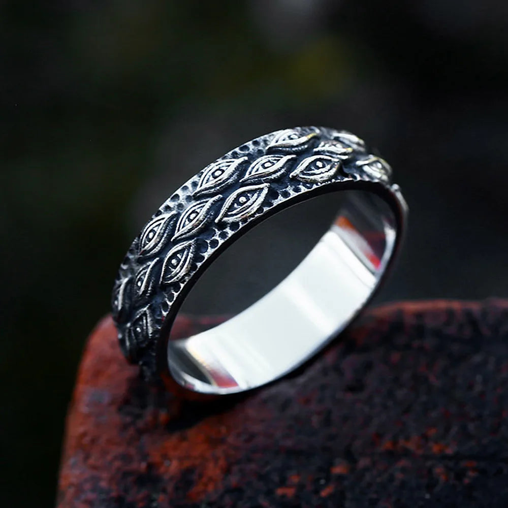 PENDRA DevilsEye 316L Stainless Steel Evil Eye Ring